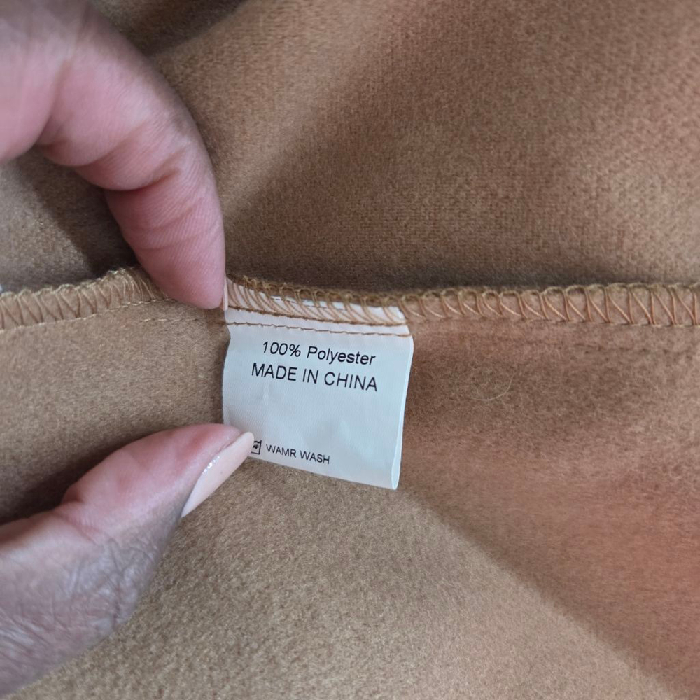 VLD Camel Wrap Coat with Tie Belt Plus Size XL - Picture 5 of 6